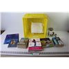 Plastic Crate - Unopened Sanitizing Cloths - (5) Books - Curves - Little Women - Goodnight World - O