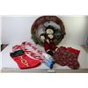 Christmas Items - Snowman Wreath - (6) Candle Lights - (3) Stockings
