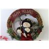 Image 2 : Christmas Items - Snowman Wreath - (6) Candle Lights - (3) Stockings