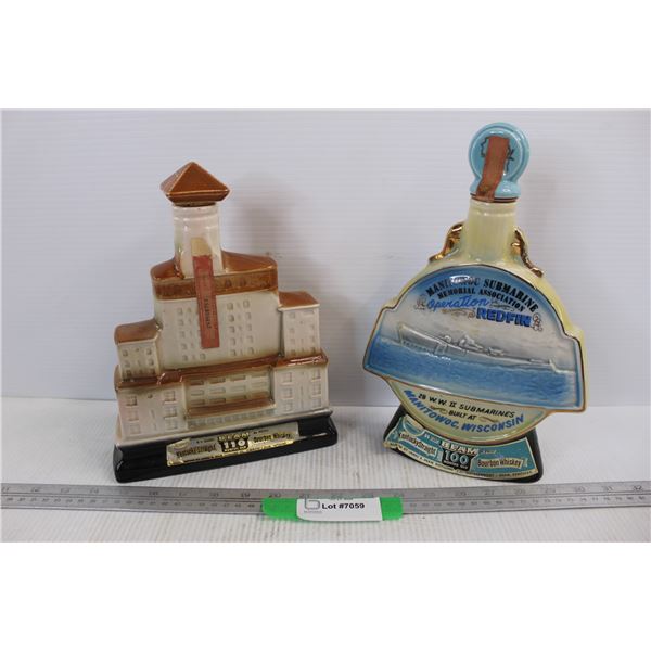 (2) Kentucky Straight Bourbon Whisky Collector Bottles
