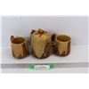 Image 1 : (2) Corn Cob Cups w/ Teapot, Made In Japan - Some Crazing