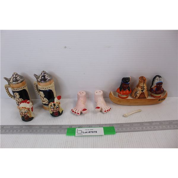 (4) Sets Of Salt And Pepper Shakers, fairway Japan, Misc.