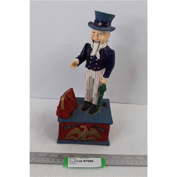 Uncle Sam Cast Iron Piggy Bank- 11.5'' Tall