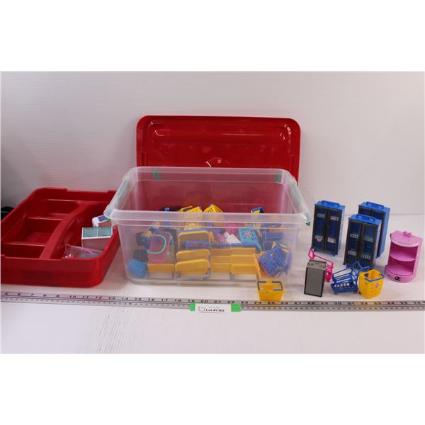Mini Brands Grocery Store, Assorted Display Figurines in Storage Tote