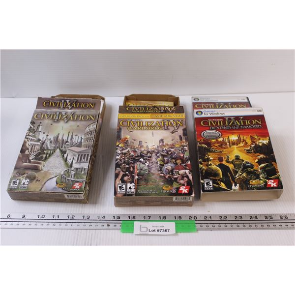 (3) Civilization Computer Games (IV, Warlords, Beyond The Sword) as is