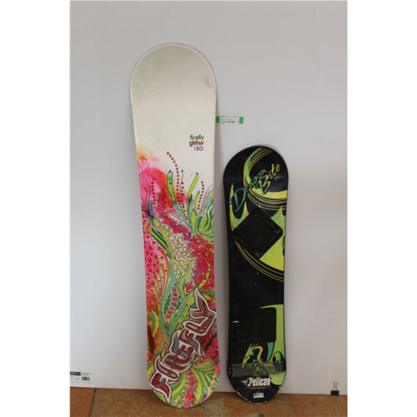 * (2) Snow Boards (Pelican 38" Length, Firefly 50" Length) as is - No Bindings
