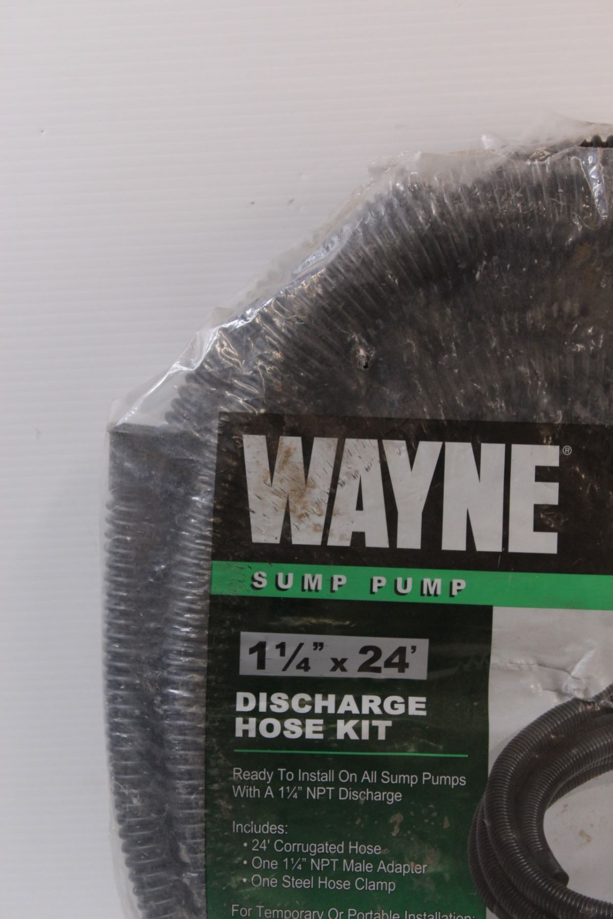 Wayne Sump Pump Discharge Hose Kit 1.25" x 24' Bodnarus Auctioneering