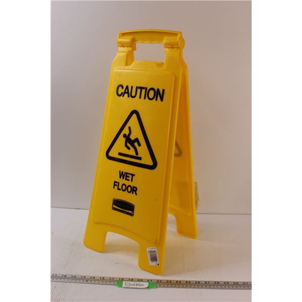 Rubbermaid Foldable "Caution Wet Floor" Sign - 25.5" x 11"