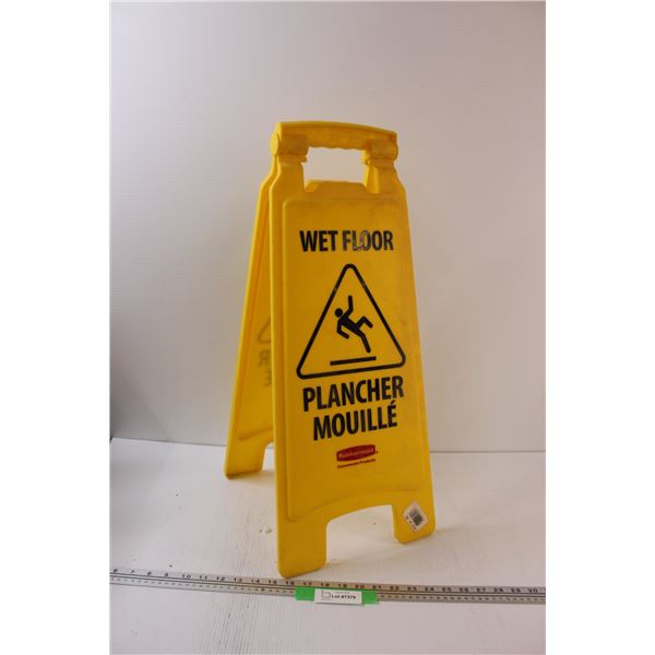 Rubbermaid Foldable "Caution Wet Floor" Sign - 25.5" x 11"