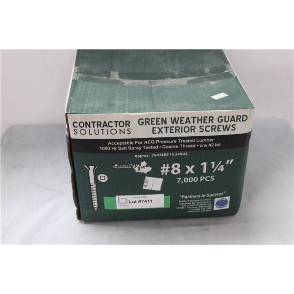 * Contractor Brand 7,000 Robertson Screw in Box - #8 X 1.25" - NIB, Sealed