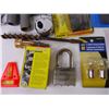 Image 3 : Several Pkgs. of Jigsaw Blades, Saw, Tape Measure, Lock and much more misc. items