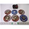 (5) Cutting Wheels, (1) Flap Disc and Milwaukee Lithium Battery-as is