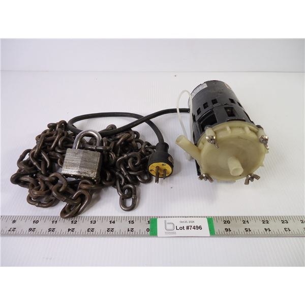 Motor Driven Pump (needs repair) and Thick Piece of Chain