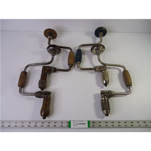 (4) Vintage Hand Brace Drills