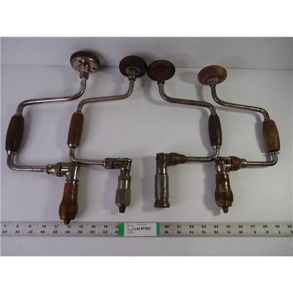 (4) Vintage Hand Brace Drills