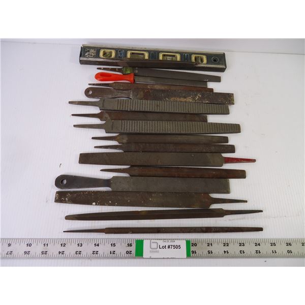 (15) Metal Files and (1) Level