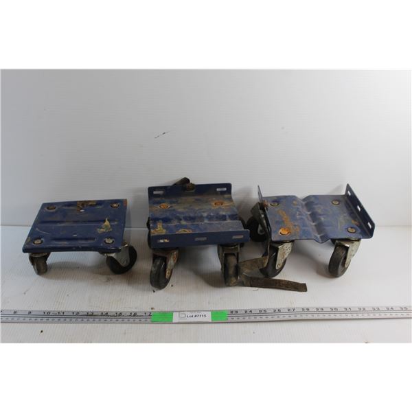 (3) Snowmobile Dollies