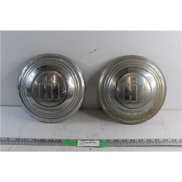 (2) Vintage International Harvester Hubcaps