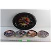 Image 1 : Collectible Nascar Clock - As Is and (4) Collectible Nascar Decorative Plates 6 1/2''