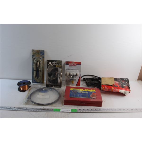 Spark Plug Wire Set, MIG Wire, Propane Tee, Coax Cable and Assorted Items
