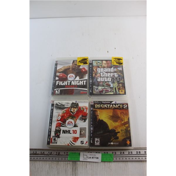 (4) PS3 Games - GTA 4. Fight Night and NHL10