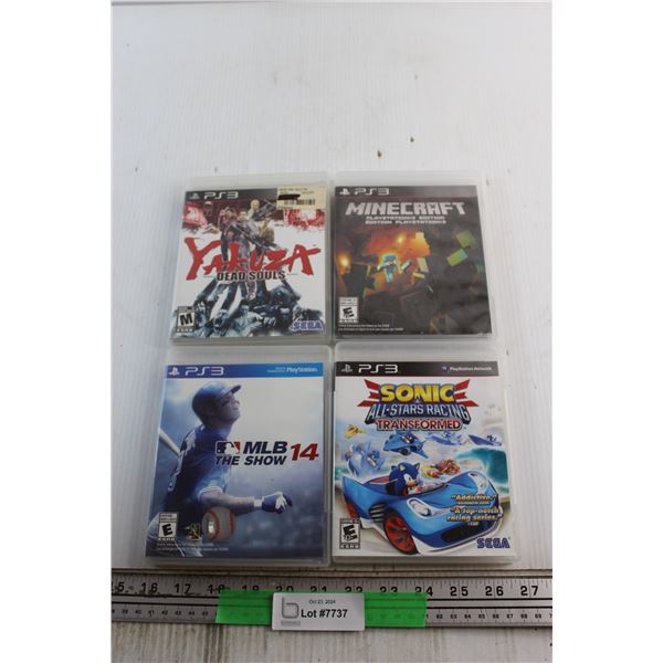 (4) PS3 Games - Minecraft, MLB14 and Yakuza Dead Souls