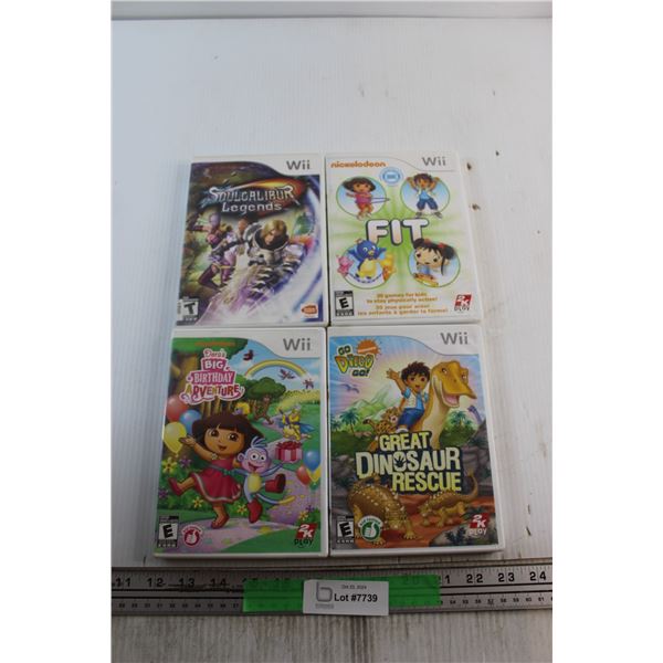 (4) Wii Games - Go Diego Go, Soulgalibur Legends and Dora's Big Adventure