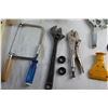 Image 8 : Adjustable Wrenches, Spirit Level, Hand Saw, Dry Wall Tools and Assorted Items