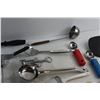 Image 10 : Whisks, Cake Servers, Knife Sharpening Roads, Spatulas, Wine Opener and Assorted Kitchenware