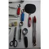 Image 8 : Whisks, Cake Servers, Knife Sharpening Roads, Spatulas, Wine Opener and Assorted Kitchenware