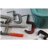 Image 7 : (15) C Clamps and Small Plastic Totes
