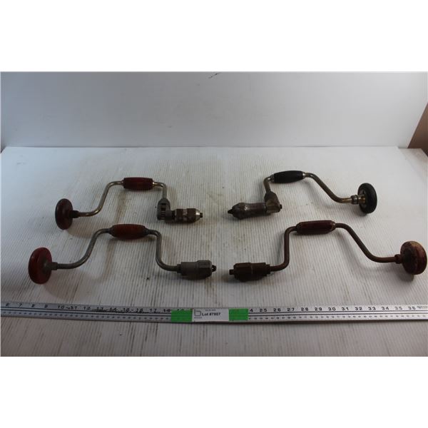 (4) Vintage Hand Drills
