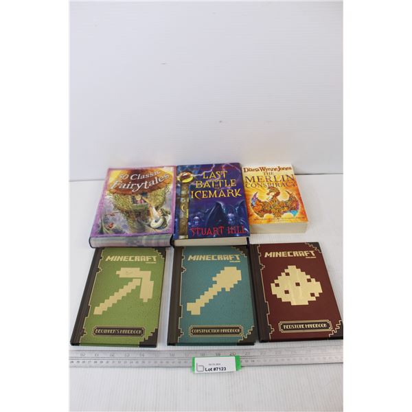 (6) Various Books, Minecraft Handbooks, 50 Classic Fairytales, Misc.