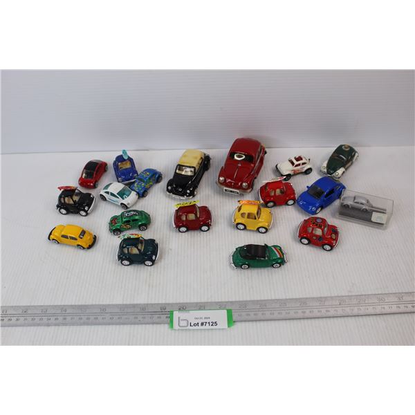 Approximately (19) Assorted Volkswagen Beetle Small Diecast Cast Cars