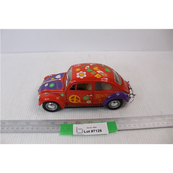 Diecast Flower Power Diecast Volkswagen Bug- Approximately 1/24 Scale