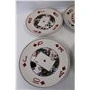 Image 3 : (4) Deco Art Playing Card Design Plates w/ (3) Coffee Cups- (1) Cup Is Repaired