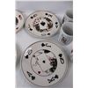 Image 4 : (4) Deco Art Playing Card Design Plates w/ (3) Coffee Cups- (1) Cup Is Repaired