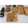 Image 2 : (6) Various Tins/ Cigar Boxes- (1) Is Damaged , Greatlite Flash Light- Powers on