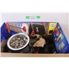 Image 1 : Box Of Misc. Hardware Items, Sliding Door Figure Grabs, Booster Cables, Fuel Lines/ Hoses, Misc.