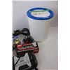 Image 7 : Various 12 Volt Chargers / Cables w/ Large Ice Cream Pail
