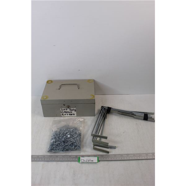 Bag Of 1/2'' Self Tapping Screws, Cash Box, L Shaped Brackets