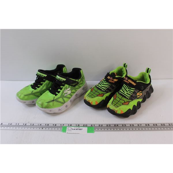 (2) Kid's Skechers Running Shoes - Sizes 1 & 2
