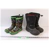 Image 1 : Kamik Winter Boots - Size 3 & Dinosaur Rain Boots - Size 2