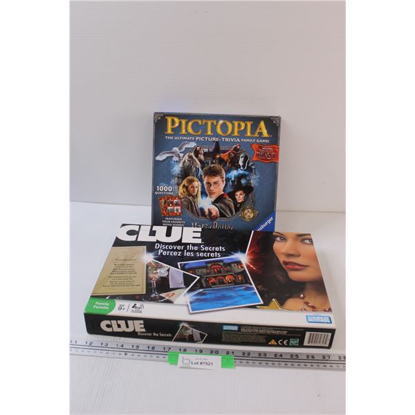 Board Games: Harry Potter Pictopia & Clue - As Is