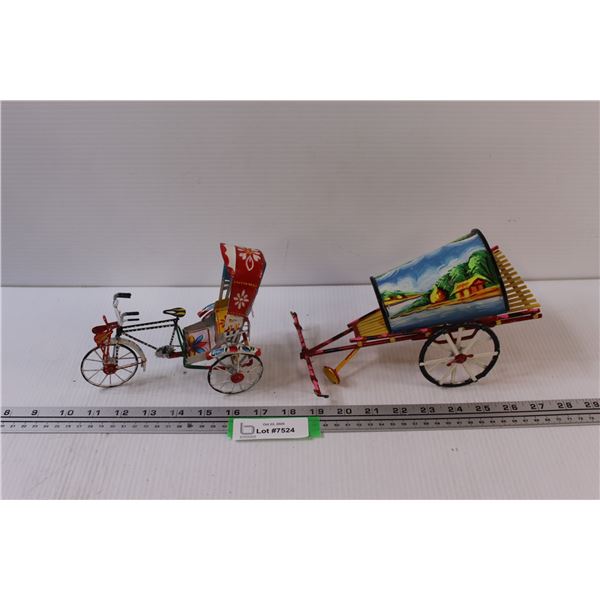 Tin Homegood Decor - Bicycle & Trailer