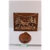 Image 1 : Toilet Seat Cribbage Board & 3D Bronze Caribou Picture - 16"x12"