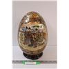 Image 1 : Satsuma Ceramic Asian Egg w/ Wood Stand - 12" x 7"