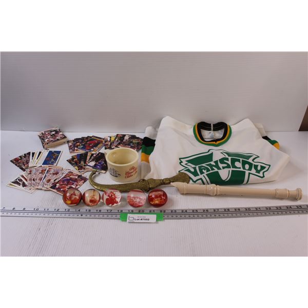 NBA Basketball Trading Cards, NHL Hockey Trading Cards, Vanscoy Kid's Hockey Jersey, Recorder, Decor