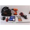 Image 1 : Black & Decker Battery Operated Drill w/ Bag, Charger, & Bits, MHT Heat Gun - Working