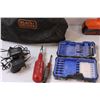 Image 4 : Black & Decker Battery Operated Drill w/ Bag, Charger, & Bits, MHT Heat Gun - Working